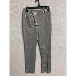 Dolce & Gabbana Skinny Pants Womens Small Black White Printed Ankle Zip Everyday